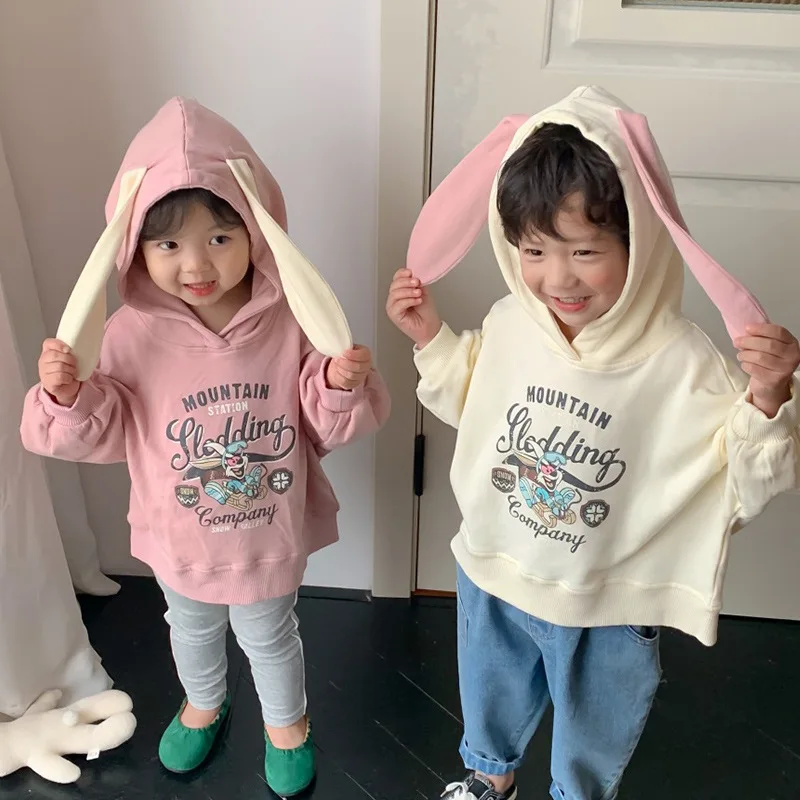 

Детская толстовка с капюшоном с мультяшным рисунком, Весенняя детская одежда, новинка 2023, яркий трендовый Топ