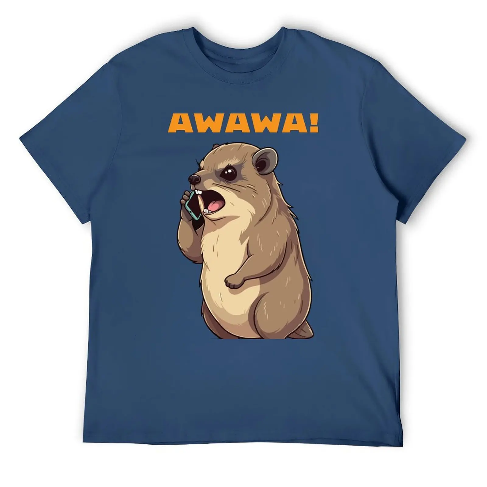 Rock Hyrax Awawa Funny On Phone Groundhog Dassi футболка для любителей спорта с короткими рукавами