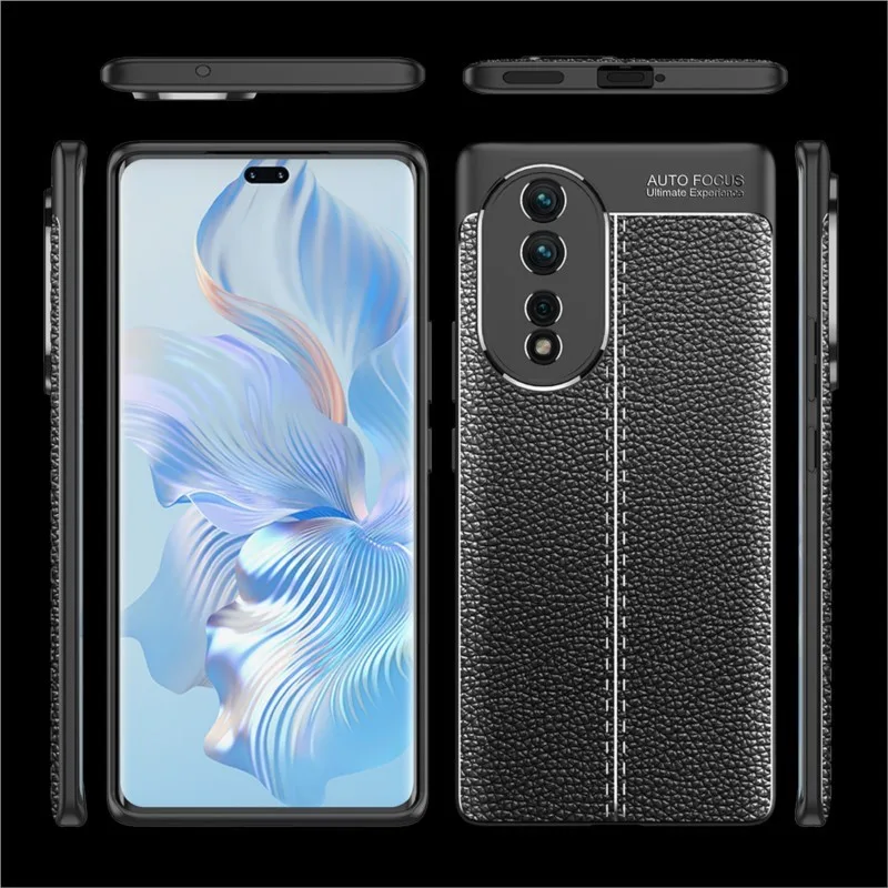 For Honor 80 Cover Leather Soft Silicone Shockproof TPU Bumper Back Cover Honor 80 Phone Case Honor 80