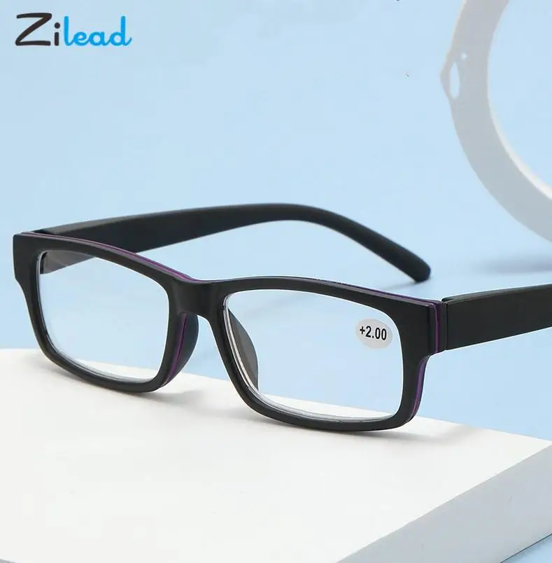 

Zilead New Fashion Reading Glasses Men Women Classic Black Frame Business Reading EyeGlasses Unisex Presbyopic Glasses With+1+4