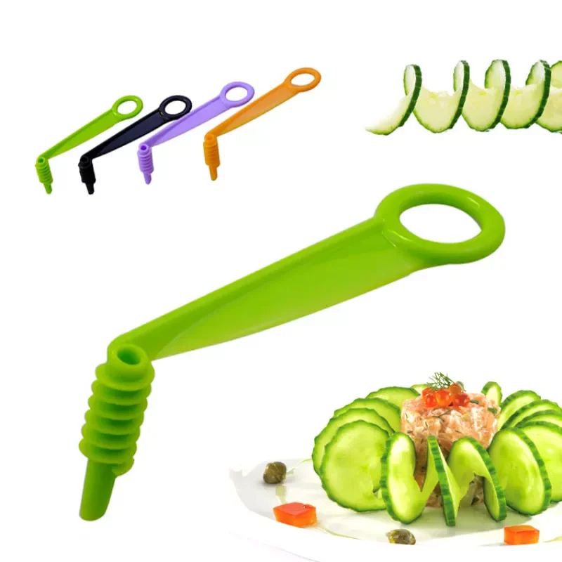 

2023New Spiral Slicer Blade Hand Slicer Cutter Cucumber Carrot Potato Vegetables Spiral Knife Kitchen Accessories Tools Random C