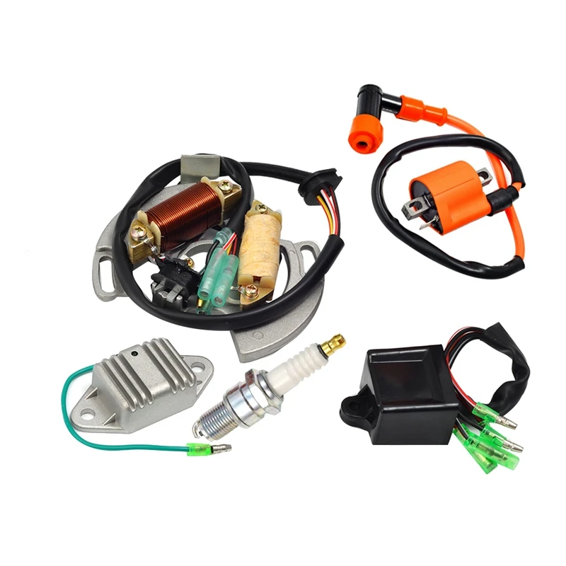 

Ignition Coil Spark Plug CDI Box Voltage Regulator Rectifier & Stator Kit For Yamaha Blaster YFS200 97-01
