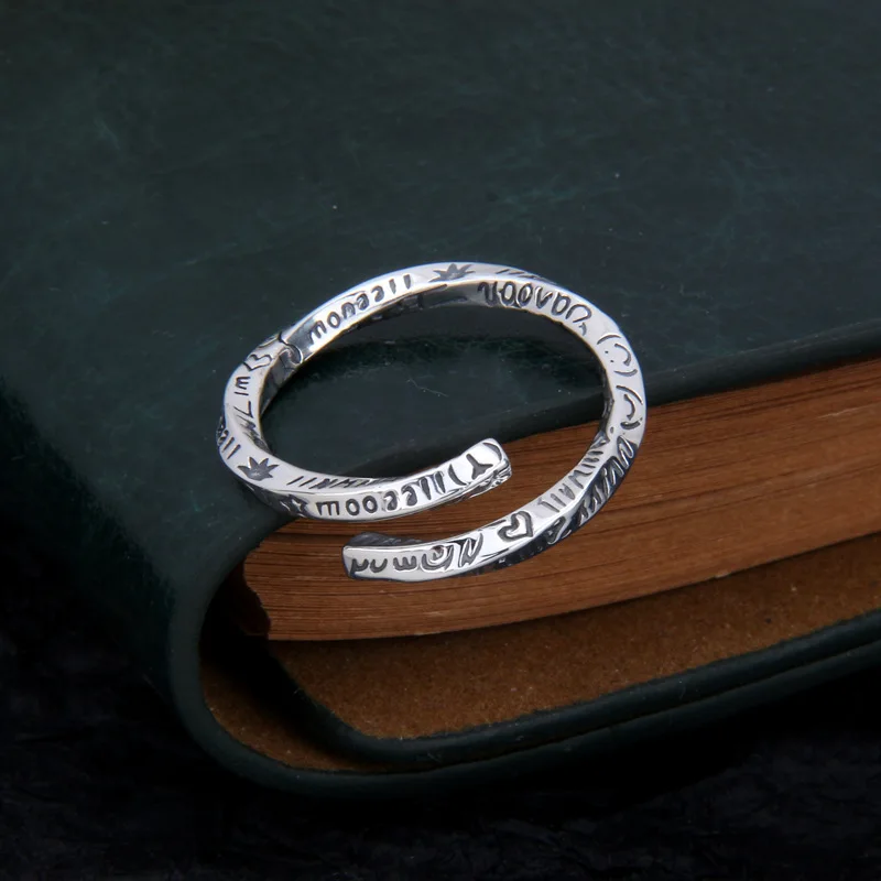 Мужское и женское кольцо с пятиконечной звездой BOCAI Открытое в стиле хип-хоп панк