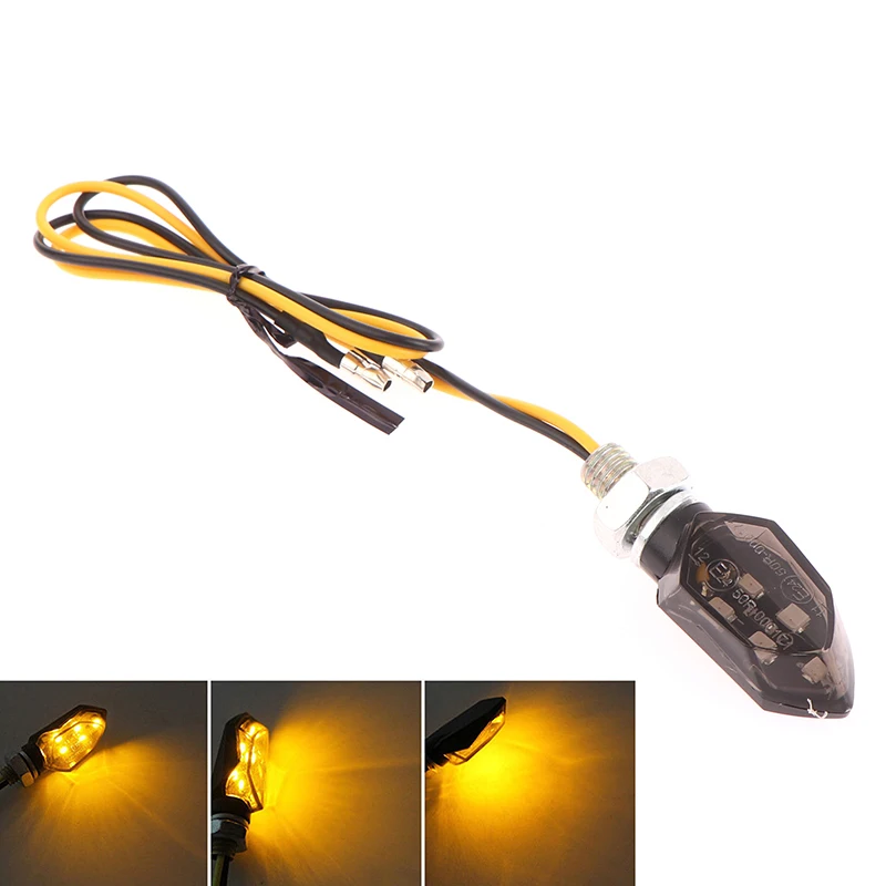 

Turn Signal Light 5LED 12V Black Blinker Indicator Lamp Two Wire Mini Motorcycle Smoke Lens