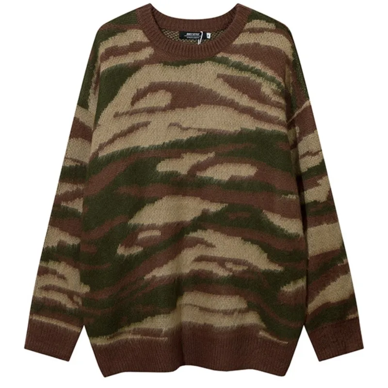 

가트 트 니мужские Женские винтажные уличные камуфляжные вязаные свитера Зимние парные большие свитера в стиле панк рок мужские свитера