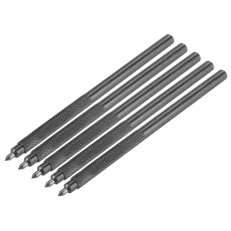 

Besttungsten Carbide Tip Scriber, 5Pcs Pocket Alloy Carving Tool Etching Engraving Pen Scriber Marking Tool Carpenter Pencil