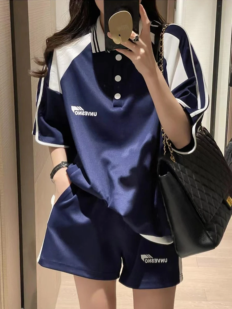 Костюм спортивный женский Повседневный из 2 предметов с шортами и коротким