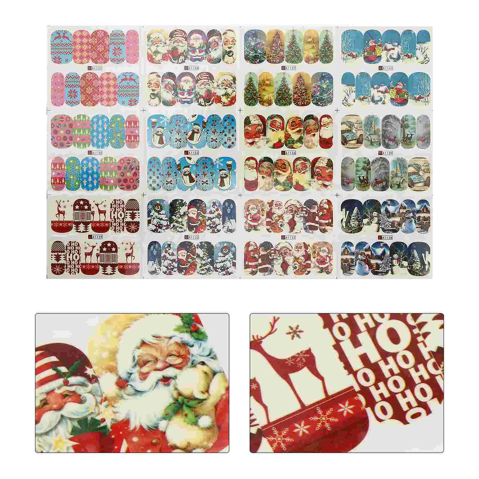 

Christmas Nail Stickers Stickers Full Nail Wrap Adhesive Nail Decals With Santa Snowman Xmas Tree Design