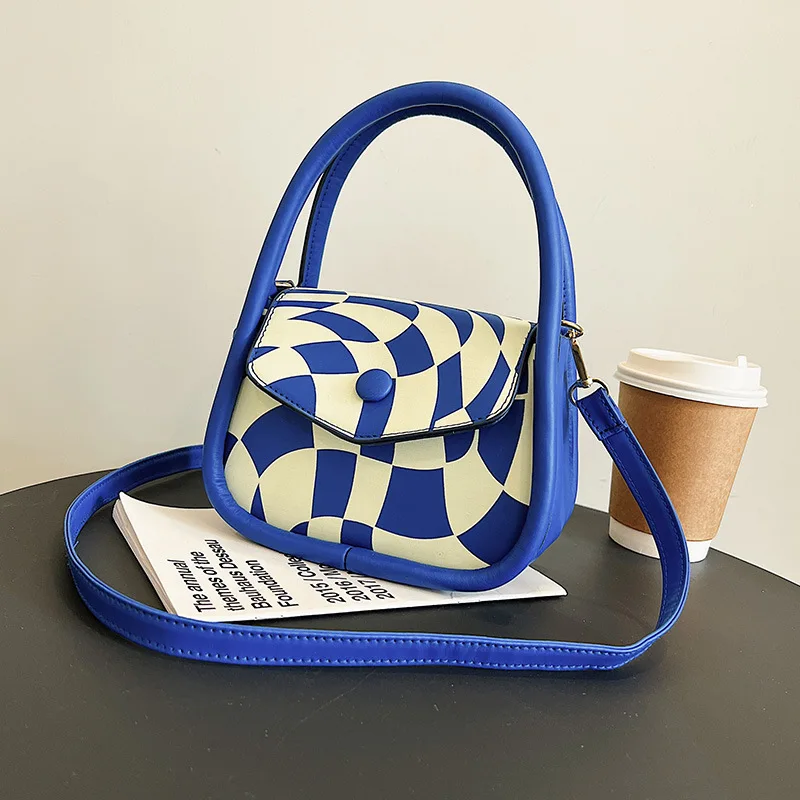 

Fashion Art Plaid Crossbody Bags For Women Small Handbags And Purses Designer Shoulder Bag Pu Leather Female Hand Bag