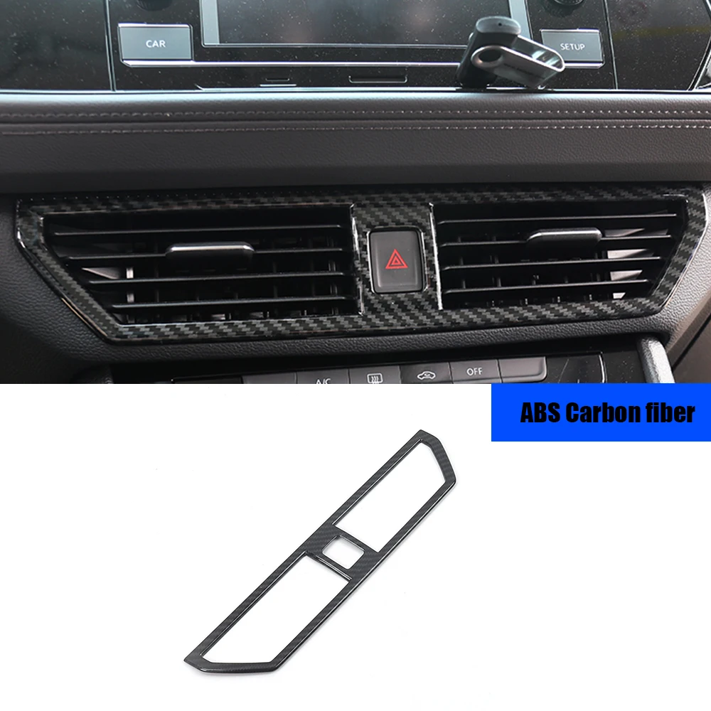 

For Volkswagen VW Jetta MK7 2019 2020 2021 ABS Carbon fiber Car Middle Central Air Outlet Cover Trim Auto Styling Accessories