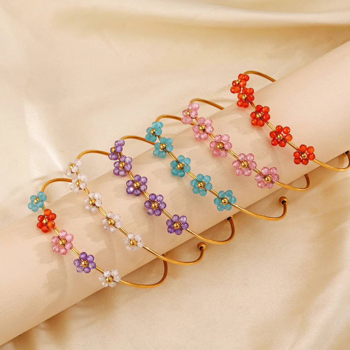 Женский Браслет-манжета из нержавеющей стали с фианитами