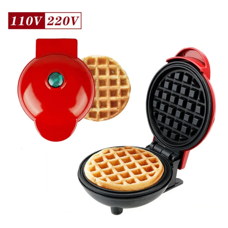 110V Love Heart Shape Waffle Machine Sandwich Maker Round Toaster Light Food Breakfast Electric Grill US Standard 4 in 1 Toster