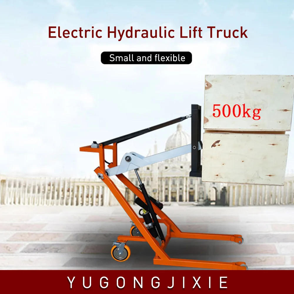 

Portable Electric Hydraulic Forklift Fully Automatic Lifting Stacker Lifting Truck Manual Forklift 500 Kg electric crane
