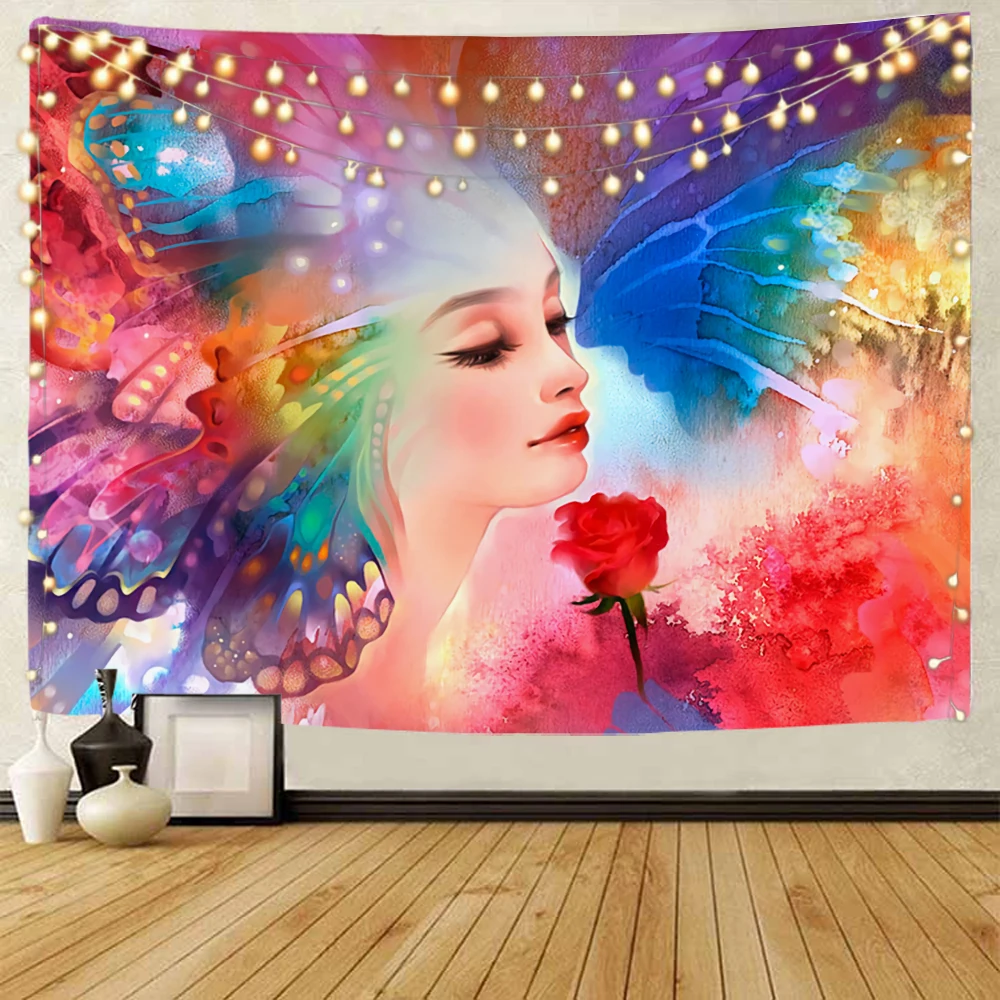 

Dream character background decorative tapestry Datura Bohemian hippie decorative tapestry Home background decorative tapestry