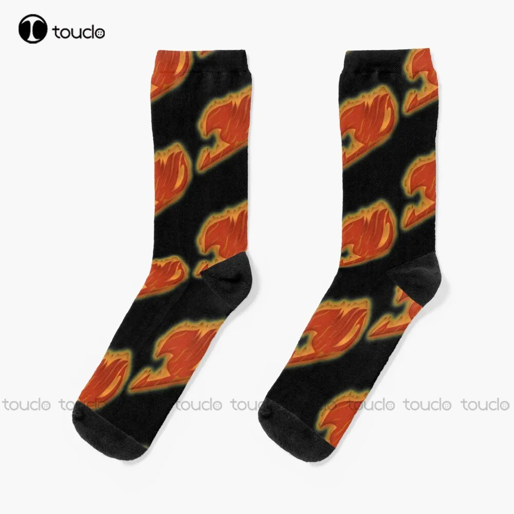 

Fairy Tail Fired Up Guild Mark Socks Cool Socks For Men Personalized Custom Unisex Adult Teen Youth Socks 360° Digital Print Art