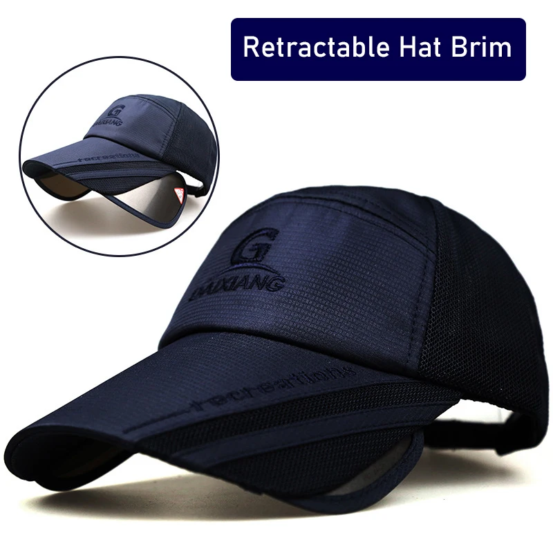 

Retractable Extendable Hat Brim Sunshade Men Women Summer Sunscreen Fishing Cool Sun Travel Cycling Baseball Cap Snapback Visors