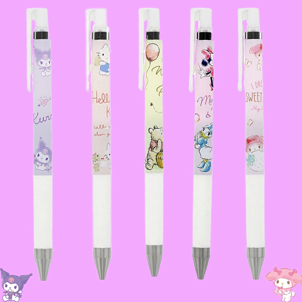 

1Pcs Cartoon Kitty Kuromi Winnie Daisy Minnie Gel Pens Fashion School Stationeries Supplies Accessories 0.4Mm Black Ink Plastic