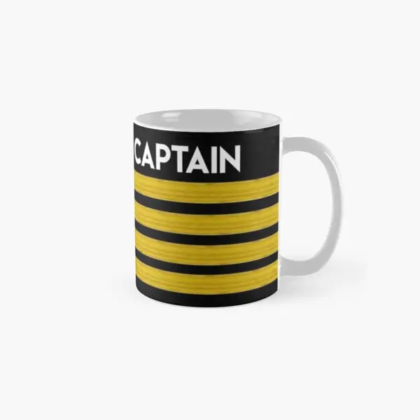 

Captain Stripes Classic Mug Photo Drinkware Printed Image Simple Tea Picture Cup Coffee Design Gifts Handle Round