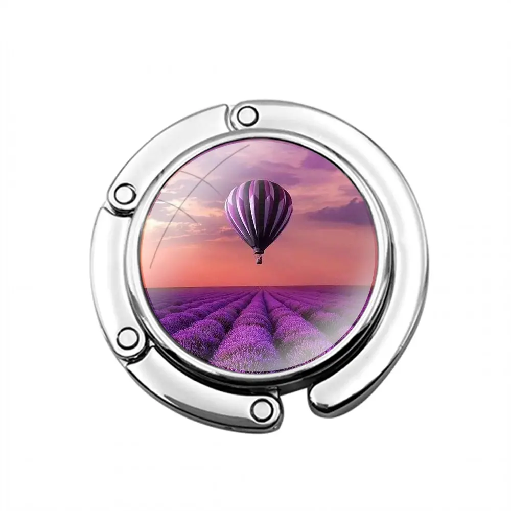 Tides Лавандовые поля фиолетовый цветок складной крючок для кошелька женского