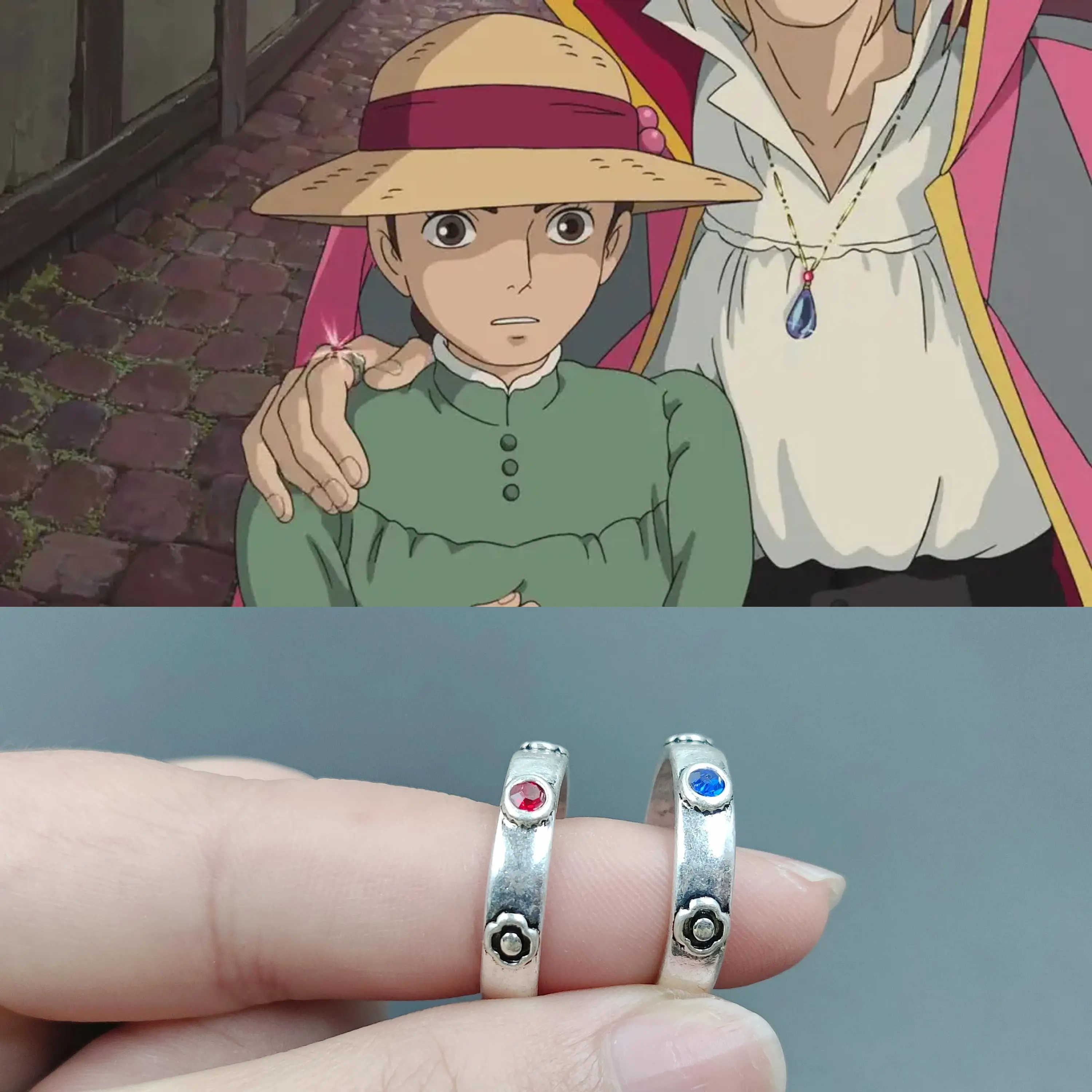 

Anime Howl's Moving Castle Cosplay Ring Hayao Miyazaki Sophie Howl Costumes Unisex Metal Rings Jewelry Prop Accessories Gift