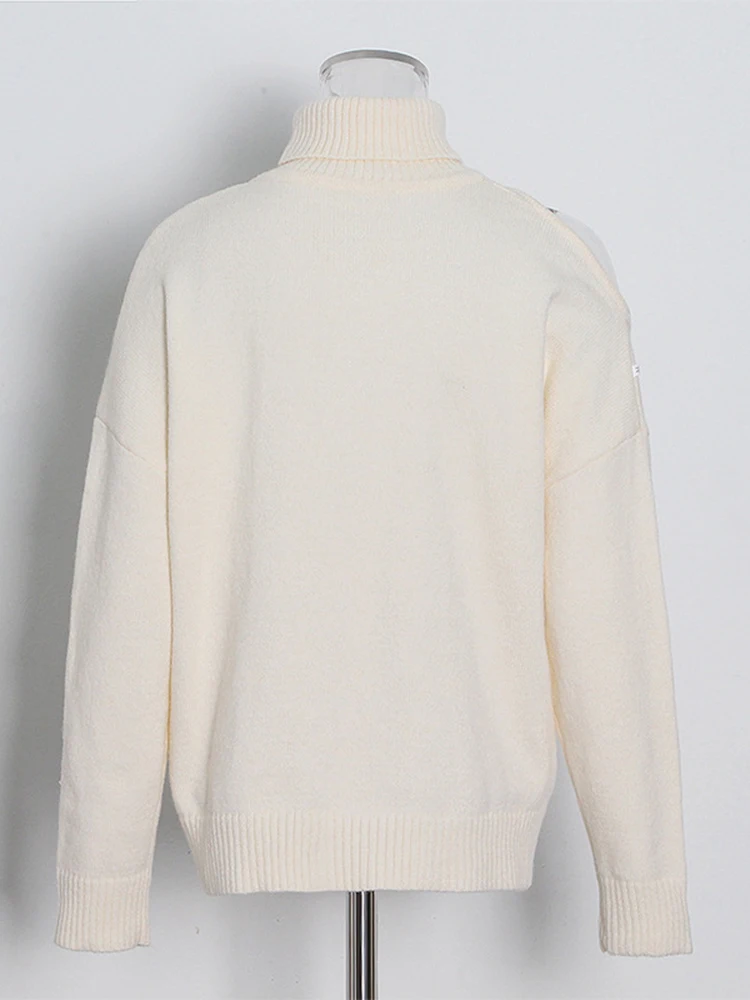 Женский однотонный вязаный свитер VGH повседневный Свободный пуловер с длинным