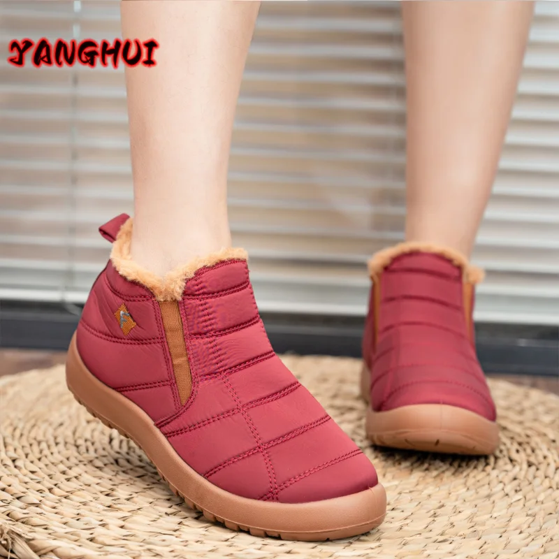 

Winter New Waterproof Warm Casual Women's Boots High Top Plush Thickened Lovers' Shoes Fashionable Versatile Outdoor Botte Femme