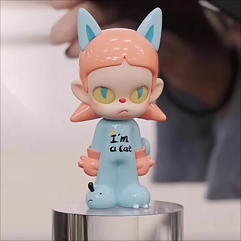 

POPMART Zsiga I'm A Cat Hand Elevator Doll Cute Action Anime Figure Model Collection Desktop Ornament Mystery Box Birthday Gift