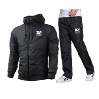 suitmens and womens euro size gym jogging workout outdoor sports ball training thin jacket sports pants 2 piece set