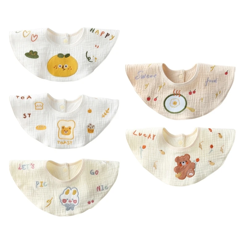 

57EE Infant Cotton Bibs Baby Bandana Drool Bibs 360° Bibs for Boys Girls Newborn