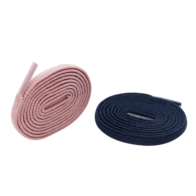 Wellace 2 Color Flat Stretch Shoelaces 0.65cm Width 60-180cm Length Charm Custom Low MOQ Private Label High Quality Shoelaces