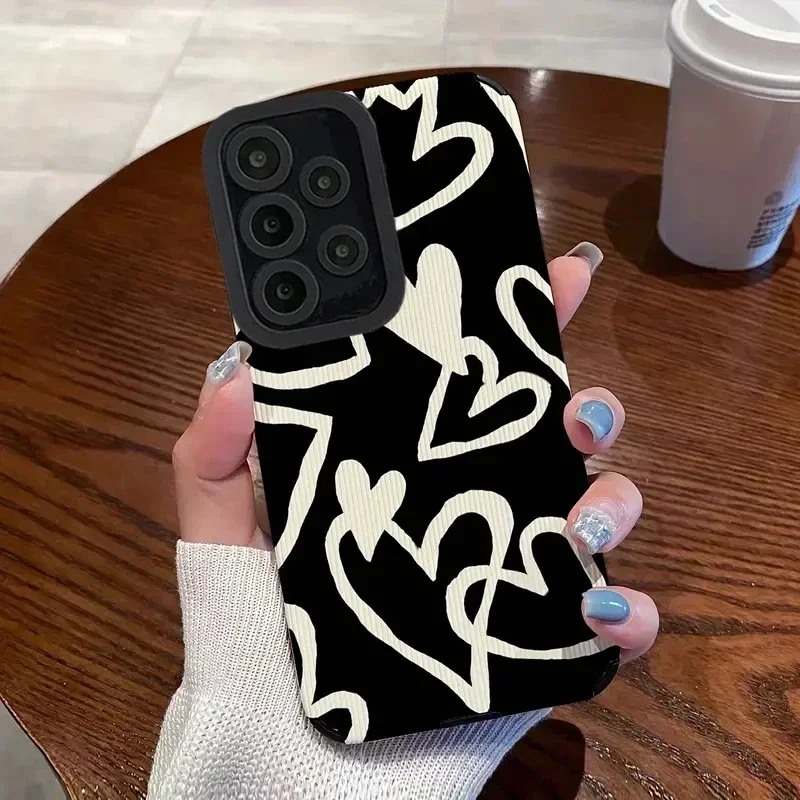 Чехол для телефона Love Heart Samsung Galaxy A53 A52 A54 A73 A72 A50 A30 S A22 A22S A21S A23 A33 A32 S20 FE S22 S23 S24 Ultra