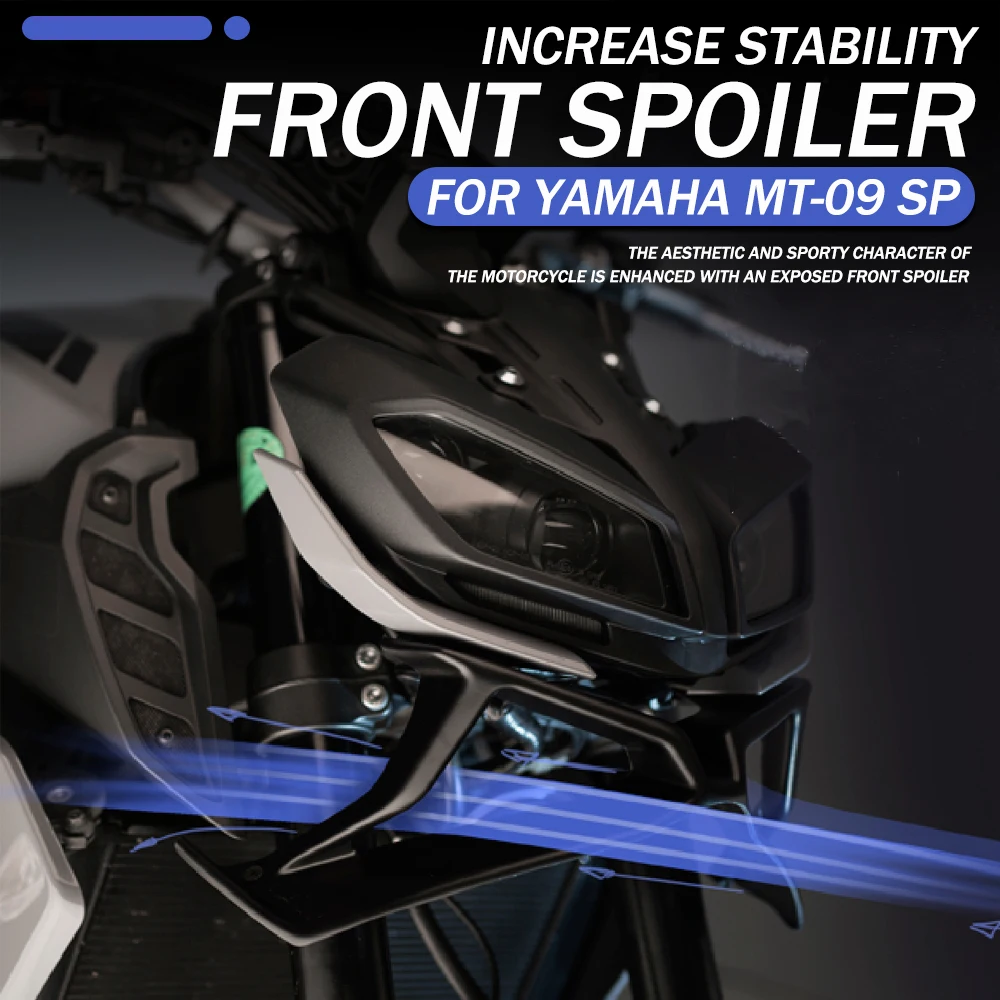 

mt09 2017- 2020 New Black Motorcycle Accessories Front Downforce Naked Frontal Spoilers Fairing For YAMAHA MT 09 MT-09 MT09 SP
