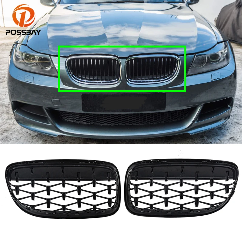 

Car Front Kidney Grille Grill Gloss Black for BMW 3-Series E90 Sedan E91 Touring 2008 2009 2010 2011 2012 Facelift Accessories