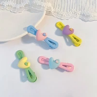 heart baby girls cute acrylic cartoon love ornament hair clips children lovely candy color sweet hairpins kids hair accessories