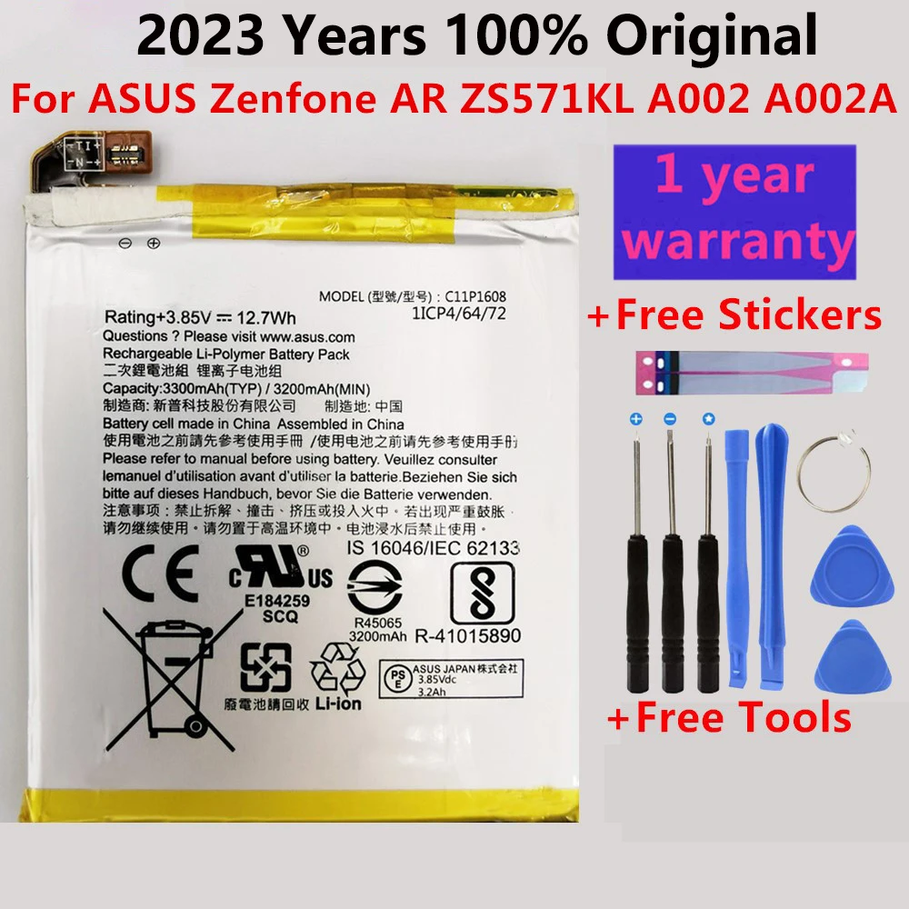 100% Оригинальный аккумулятор C11P1608 для телефона ASUS Zenfone AR ZS571KL A002 A002A батареи +