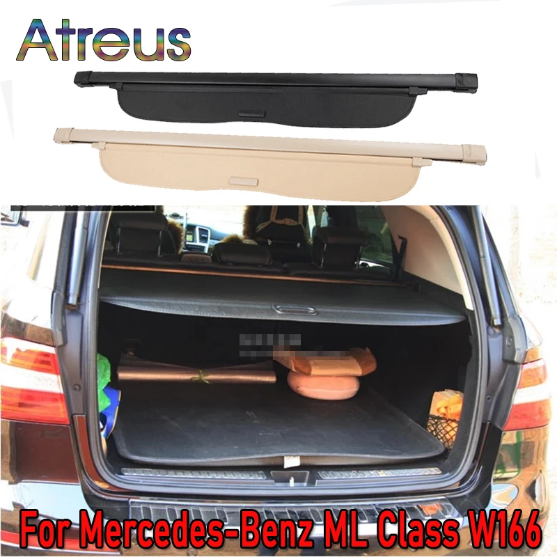 Rear Trunk Cargo Cover for Mercedes Benz ML Class W166 ML320 ML350 ML400 2013-2017 Retractable Luggage Security Partition Shield