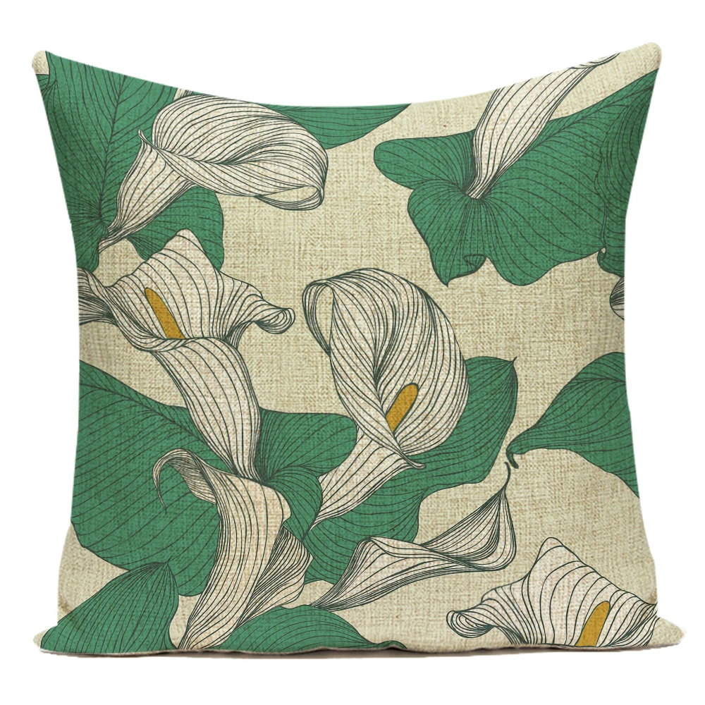 

Nordic Flower Upholstery Pillowcase Sofa Artistic Decorative Pillows 45x45 Home Decor Floral Cushion Cover Textile Garden E2152