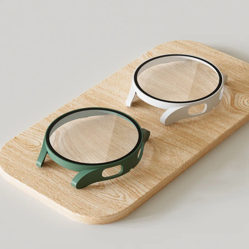 

Стекло + чехол для samsung Galaxy watch 4, аксессуары из поликарбоната, универсальный противоударный бампер + Защита экрана для Galaxy watch 4 44 мм 40 мм