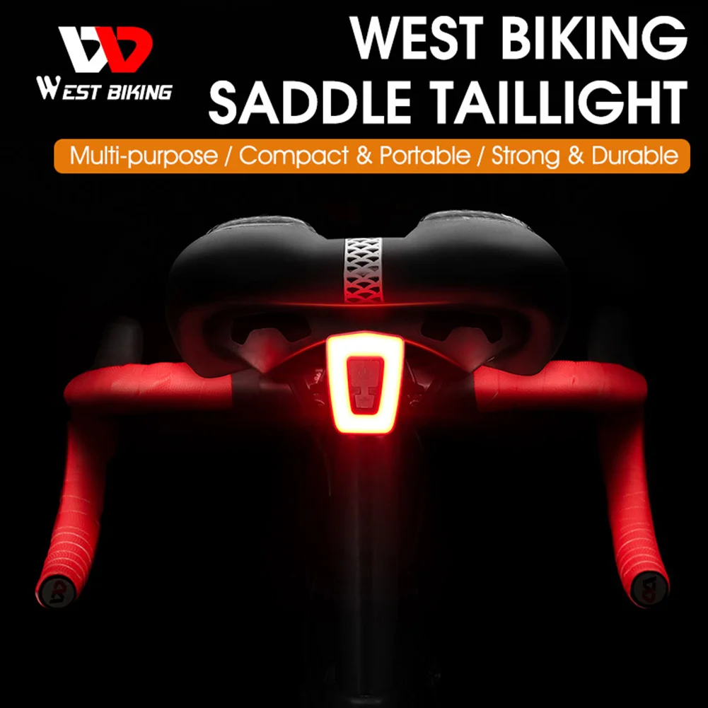 WEST BIKING Bicycle Seat Taillight USB LED Safety Warning Night Riding Rear Lamp Stop Brake Flashlight MTB Road Bike Accessories |