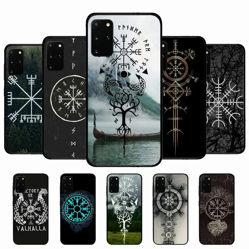 

Viking Vegvisir Odin Nordic Phone Case for Samsung S20 lite S21 S10 S9 plus for Redmi Note8 9pro for Huawei Y6 cover