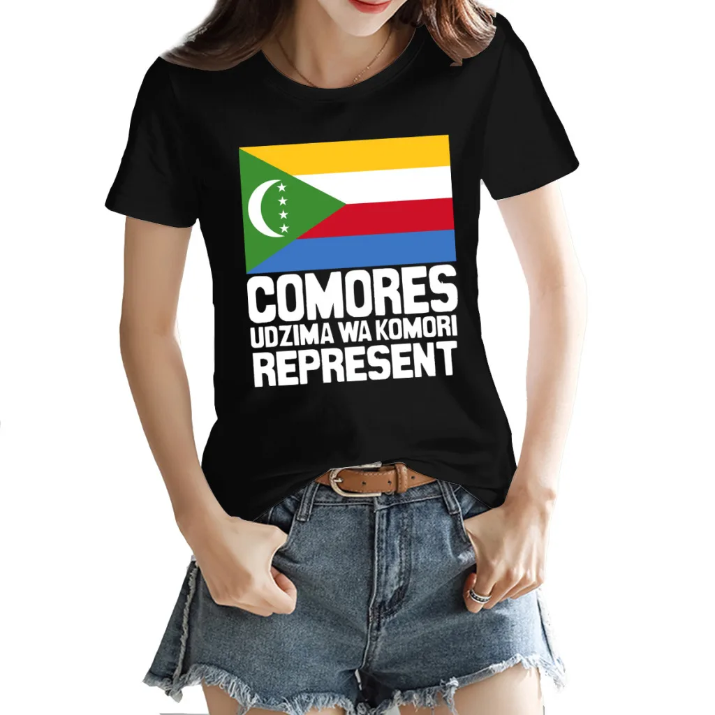 

Comores Represent Essential Women's T-shirt Creative Black Humor Graphic Tees Tops European Size