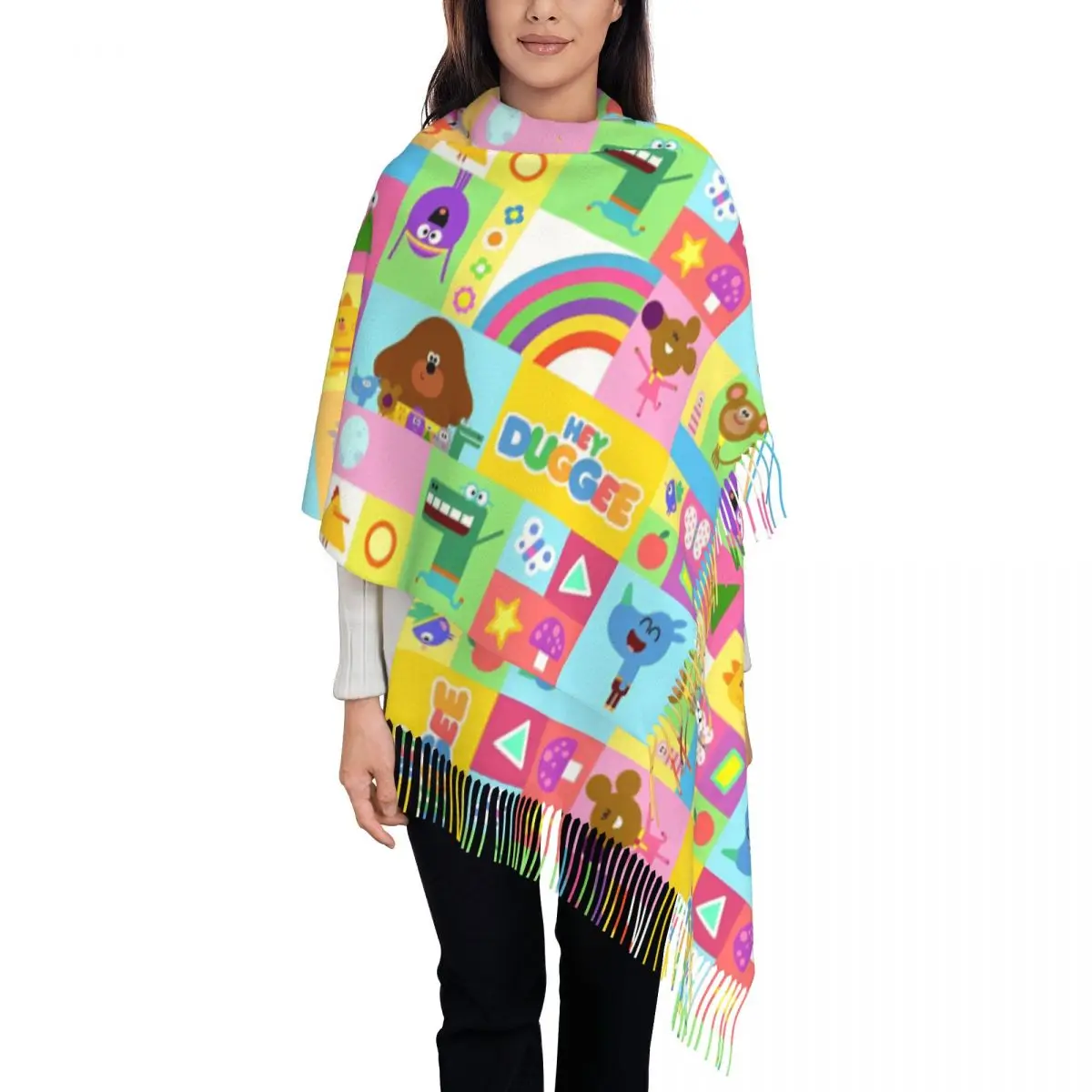 Женский шарф с кисточкой из Амина H-Hey D-Duggees большая зимняя теплая шаль и накидка