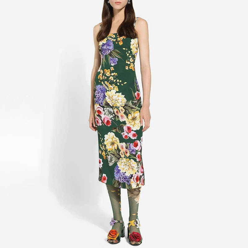 Женское платье с открытой спиной эластичное и наплечным ремнем весна-лето 2024