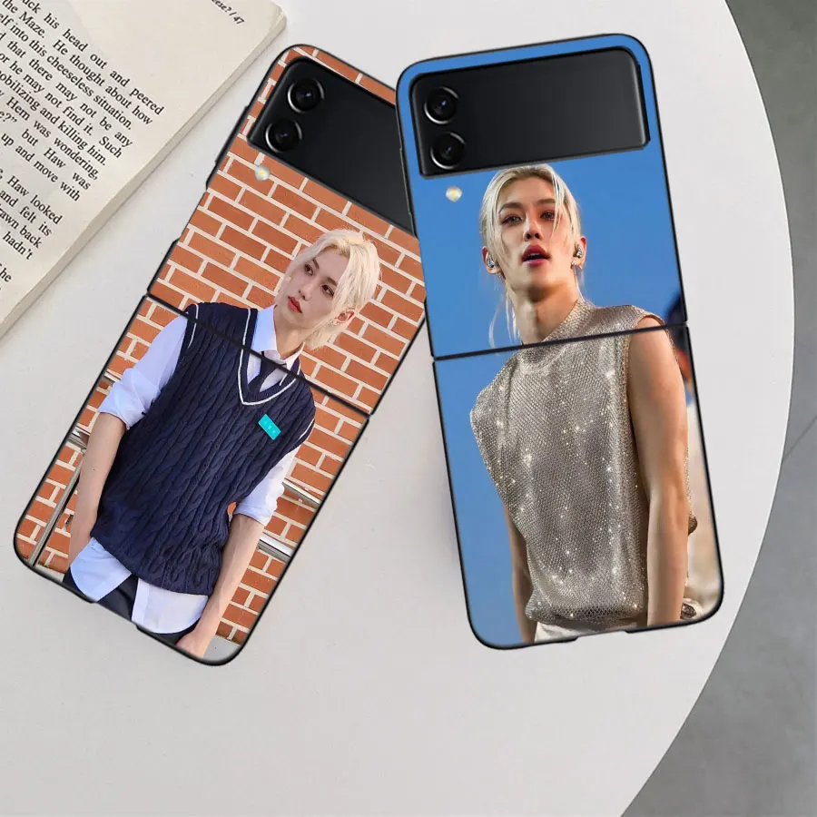 Чехол F-Felix Lee SKZ для Samsung Galaxy Z Flip 6 5G 5 4 3 черный жесткий чехол сотового телефона