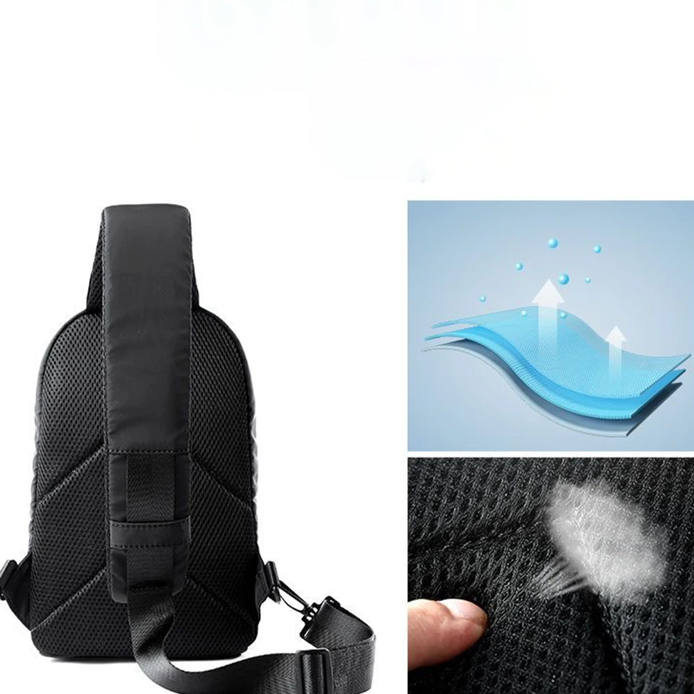 Fashion New Shoulder Waterproof Multifunction Crossbody Chest Men Bag Male Pack Zipper Anti-theft Handbag Messenger