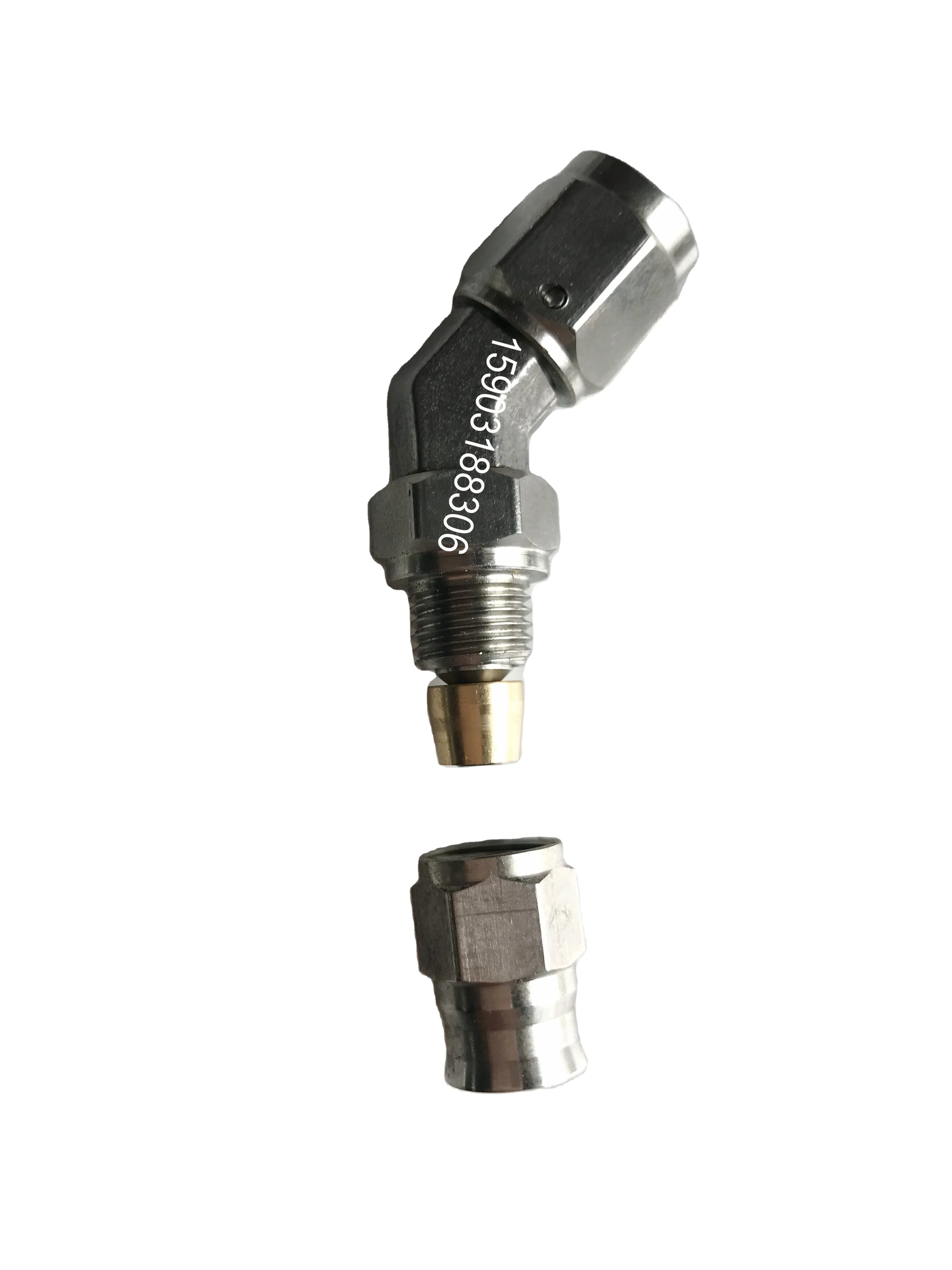 

high quality stainless steel female forged PTFE brake hose swivel AN3 to AN3 45 degree fittings