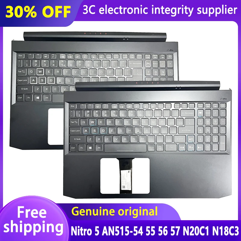 

NEW Original For Acer Nitro 5 AN515-54 55 56 57 N20C1 N18C3 Laptop US Keyboard Palmrest Upper Cover Backlit Keyboard Replacement