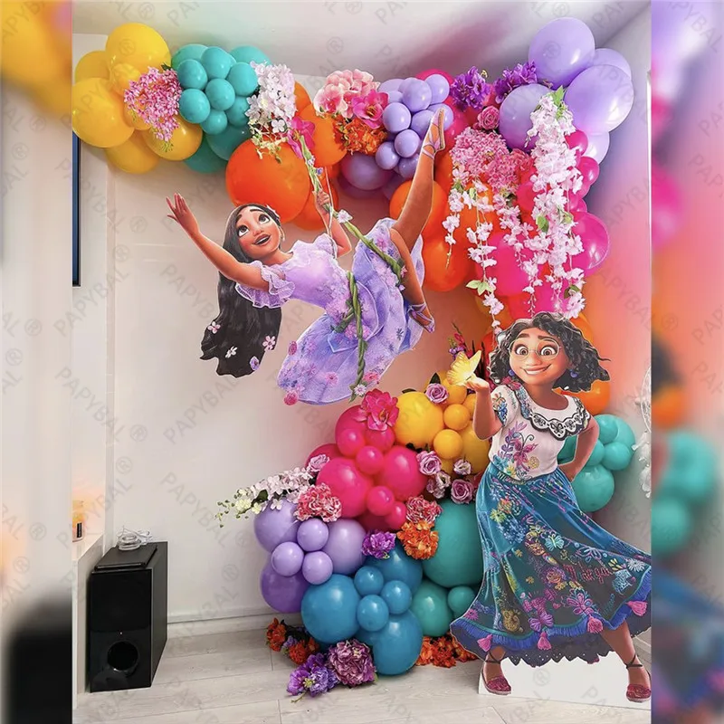 

105pcs Disney Encanto Mirabel Theme Party Balloons 32inch Rose Pink Number For Kids Birthday Party Decorations Supplies Globos