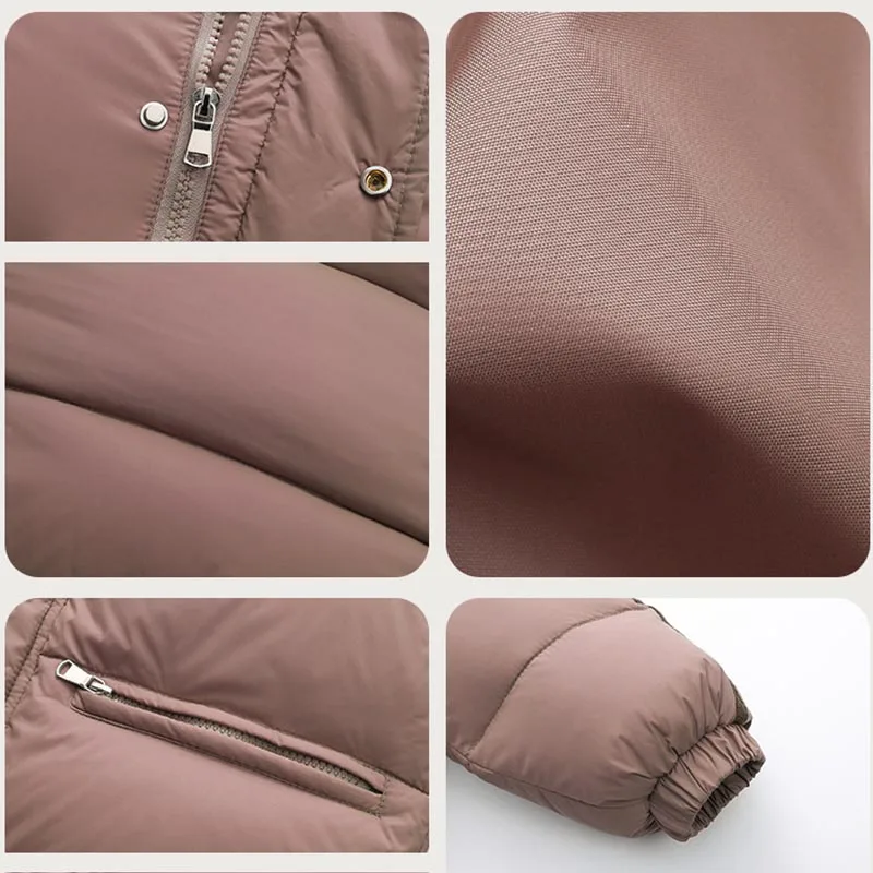 Пуховик детский утепленный с капюшоном средней длины