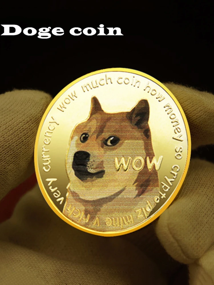 

Dogecoin Gold Silver Doge Commemorative Coins Home Decoration Crafts Collectible Coins Cute Dog Pattern Souvenir Collection Gift